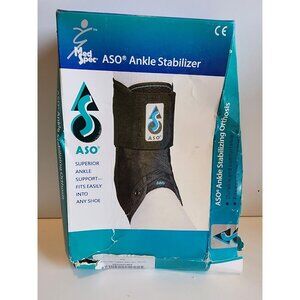 Med Spec ASO Ankle Stabilizer - Black, Size Small, Damaged Box but Item Is New